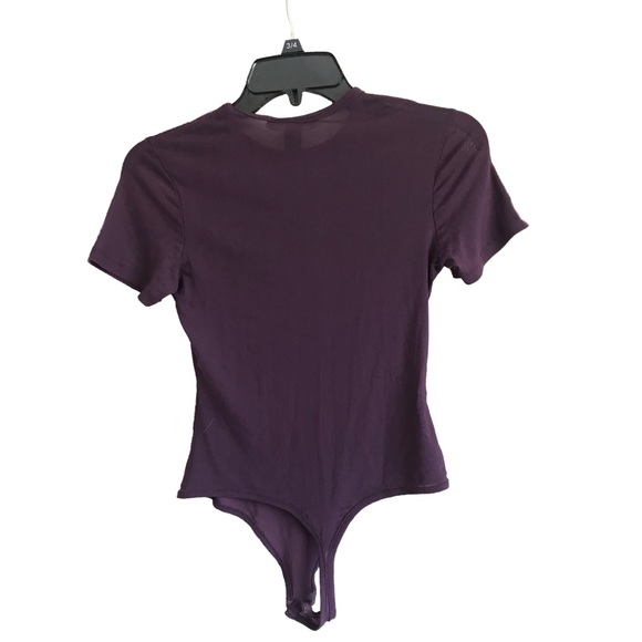 Maroon mesh tee bodysuit - Picture 2 of 4